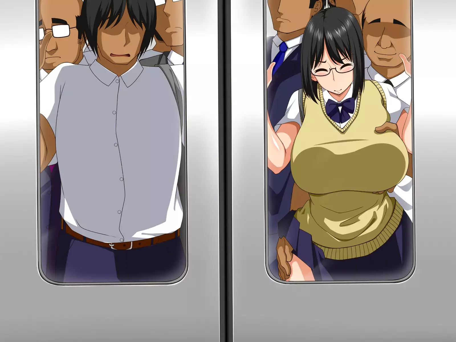 Chikan de Otoshita Kanojo to Dosukebe Deito Majime + Chikan = Megane Musume Bitch