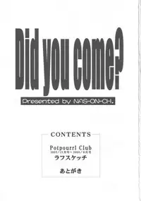 [NAS-ON-CH] Did you come？