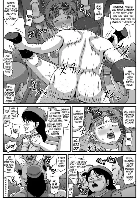 Kyonyuu Oyako ga Touzoku-dan no Nikubenki ni Nattara