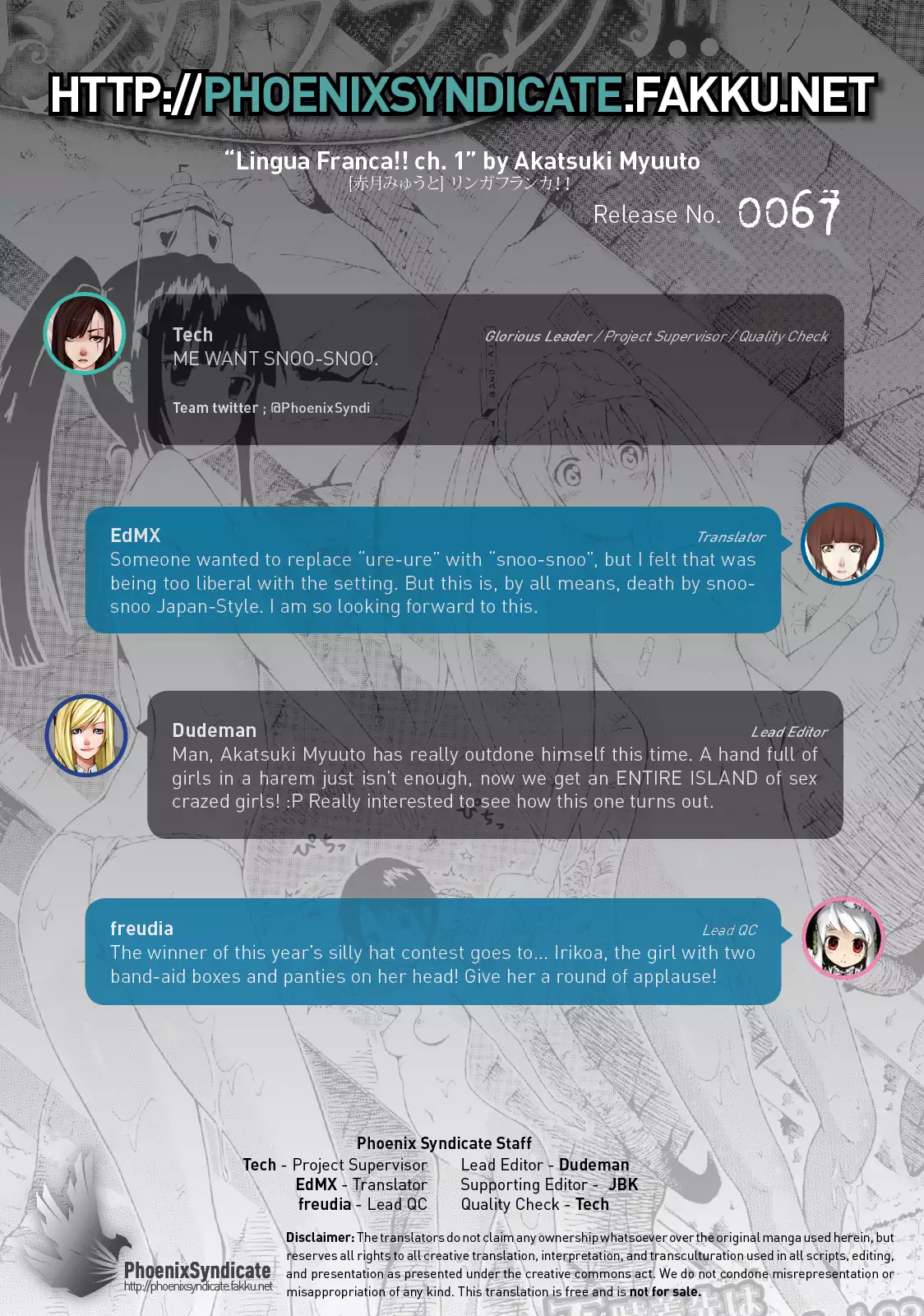 Lingua Franca!! Ch. 1-3