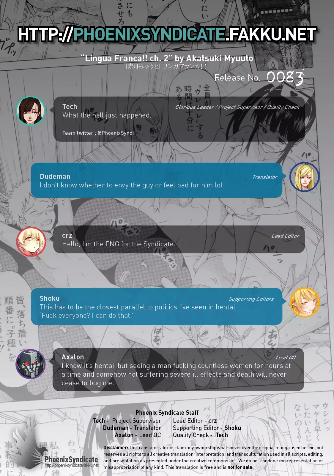 Lingua Franca!! Ch. 1-3